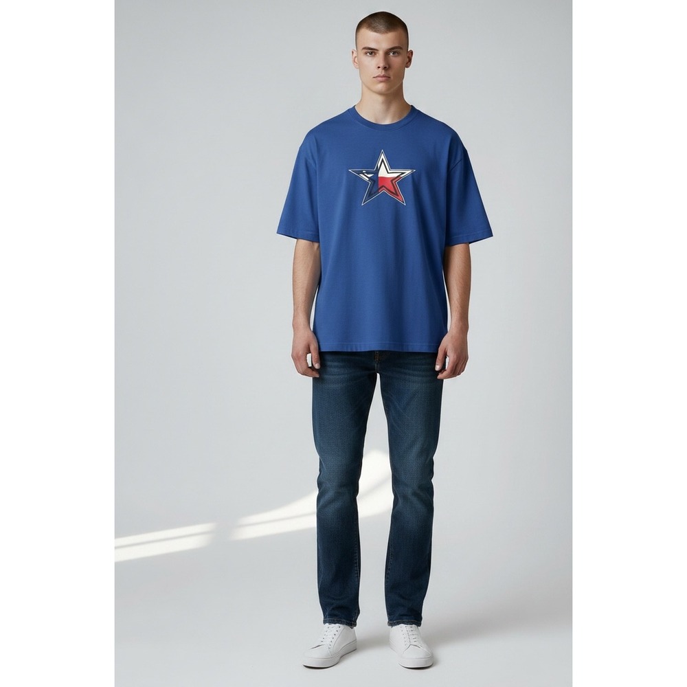 1149 47 Brand Houston Texans T-Shirt Mens Large Blue Texas Flag Star NFL Tee NWT